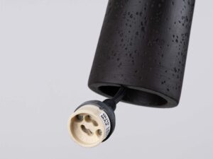 miniaturka Lampa wisząca MONOLIT czarna z betonu loftowa