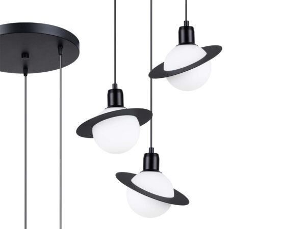 Lampa wisząca Saturn trzypunktowa czarna