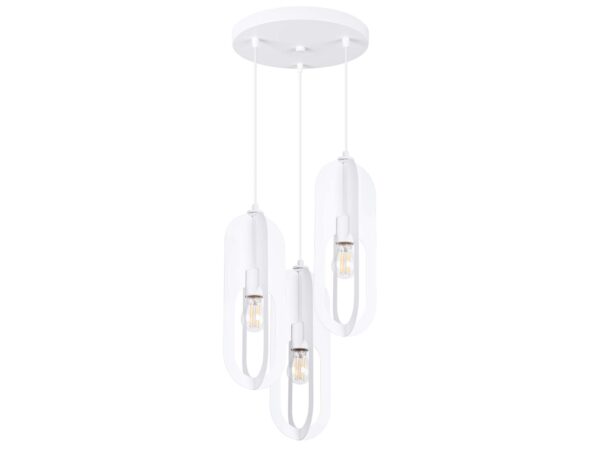 Biała lampa owalna czteropunktowa pełna sylwetka