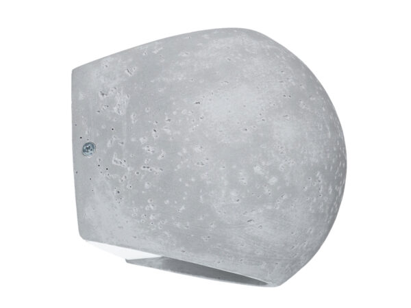 Kinkiet betonowy szary o zaokrąglonym kształcie