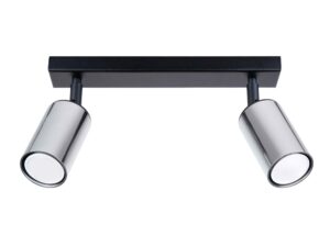 Plafon WIMEX 2 czarny/chrom designerski