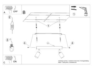 miniaturka Plafon WIMEX 2 czarny/chrom designerski