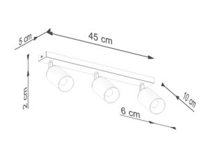 miniaturka Plafon WIMEX 3 czarny/chrom loftowy