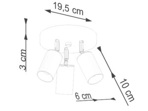 miniaturka Plafon WIMEX 3P czarny/chrom elegancki