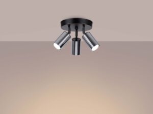 miniaturka Plafon WIMEX 3P czarny/chrom elegancki