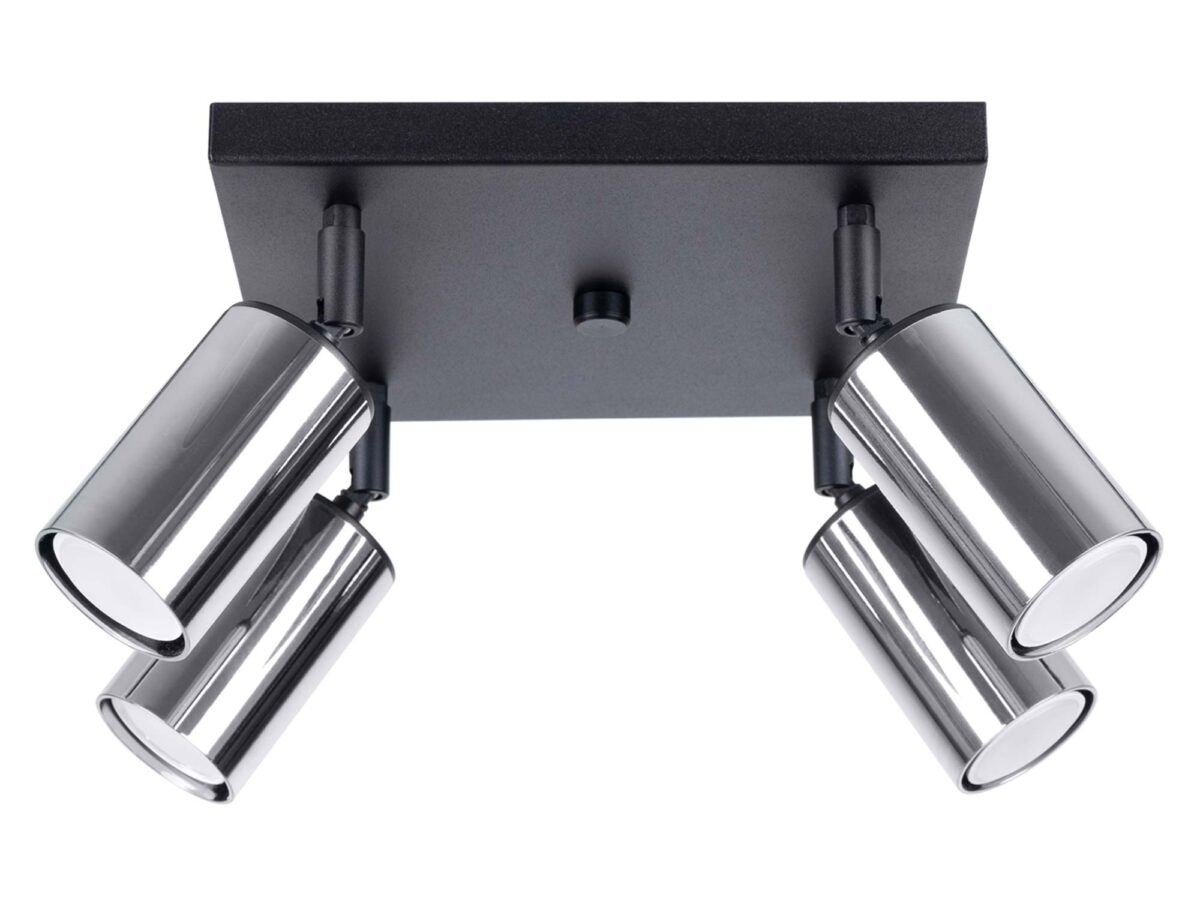 Plafon WIMEX 4 czarny/chrom LED sufitowy