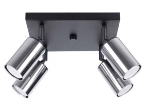 Plafon WIMEX 4 czarny/chrom LED sufitowy