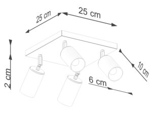 miniaturka Plafon WIMEX 4 czarny/chrom LED sufitowy