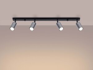 miniaturka Plafon WIMEX 4L czarny/chrom nowoczesny