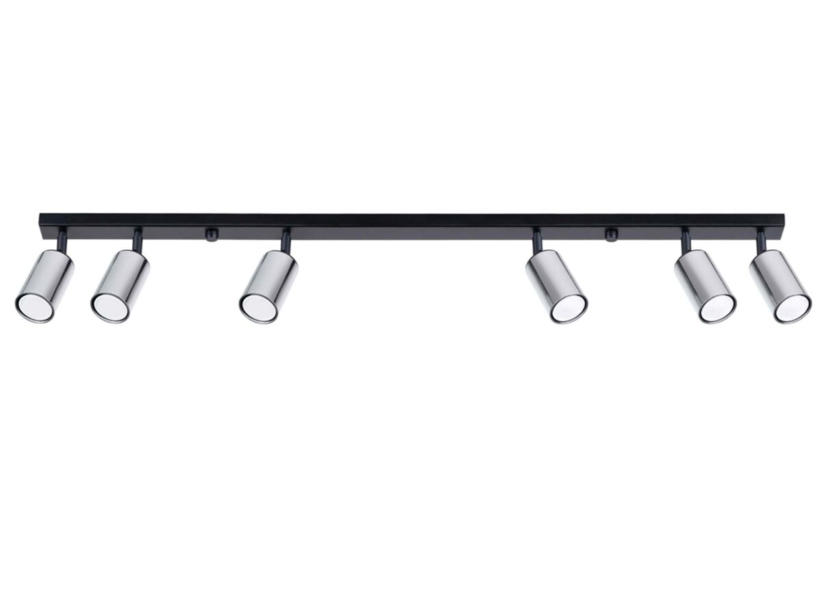 Plafon WIMEX 6L czarny/chrom designerski