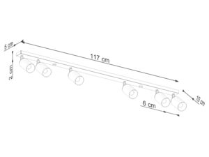 miniaturka Plafon WIMEX 6L czarny/chrom designerski