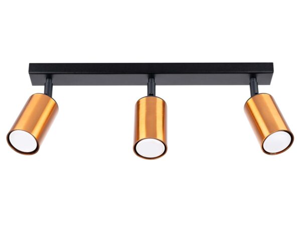 Plafon WIMEX 3 czarny/miedź elegancki