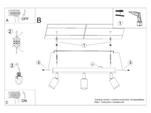 miniaturka Plafon WIMEX 3 czarny/miedź elegancki