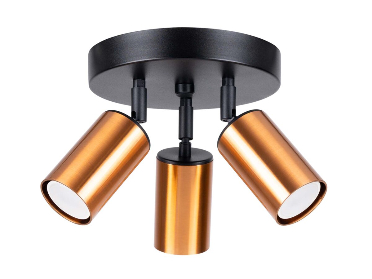 Plafon WIMEX 3P czarny/miedź nowoczesny