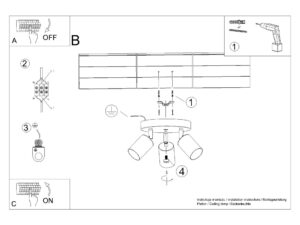 miniaturka Plafon WIMEX 3P czarny/miedź nowoczesny