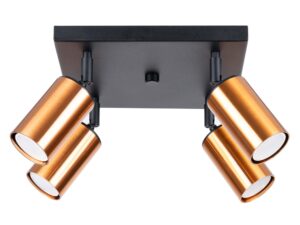 Plafon WIMEX 4 czarny/miedź LED
