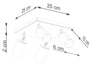 miniaturka Plafon WIMEX 4 czarny/miedź LED