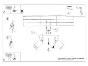 miniaturka Plafon WIMEX 4 czarny/miedź LED