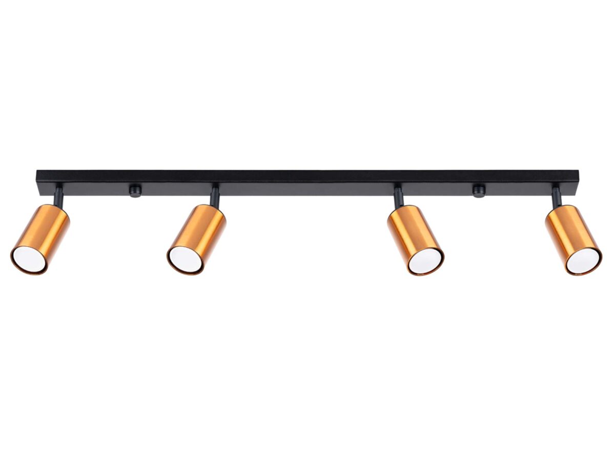Plafon WIMEX 4L czarny/miedź designerski