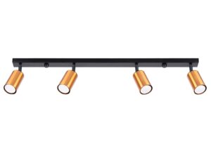 Plafon WIMEX 4L czarny/miedź designerski