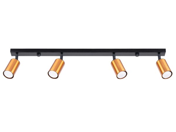 Listwa sufitowa czarna z czterema złotymi reflektorami