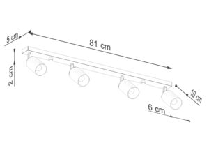 miniaturka Plafon WIMEX 4L czarny/miedź designerski