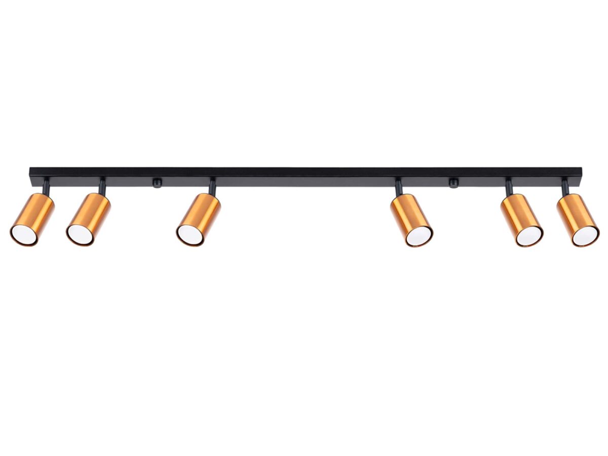 Plafon WIMEX 6L czarny/miedź elegancki
