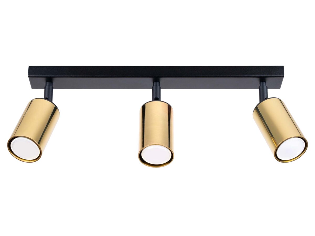 Plafon WIMEX 3 czarny/złoty designerski
