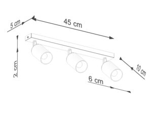 miniaturka Plafon WIMEX 3 czarny/złoty designerski