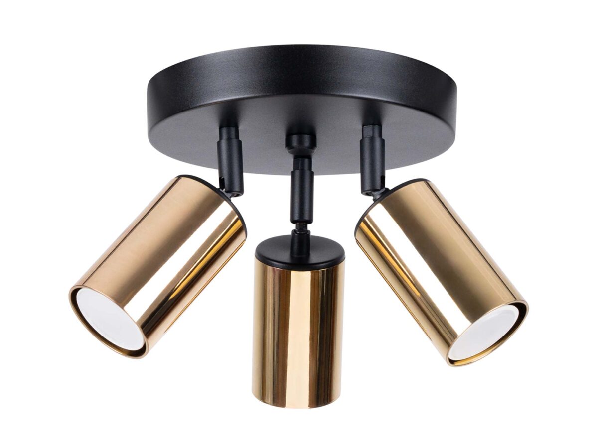 Plafon WIMEX 3P czarny/złoty glamour