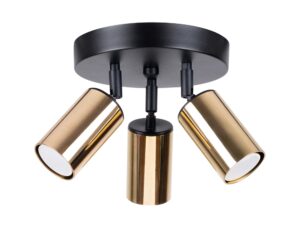 Plafon WIMEX 3P czarny/złoty glamour