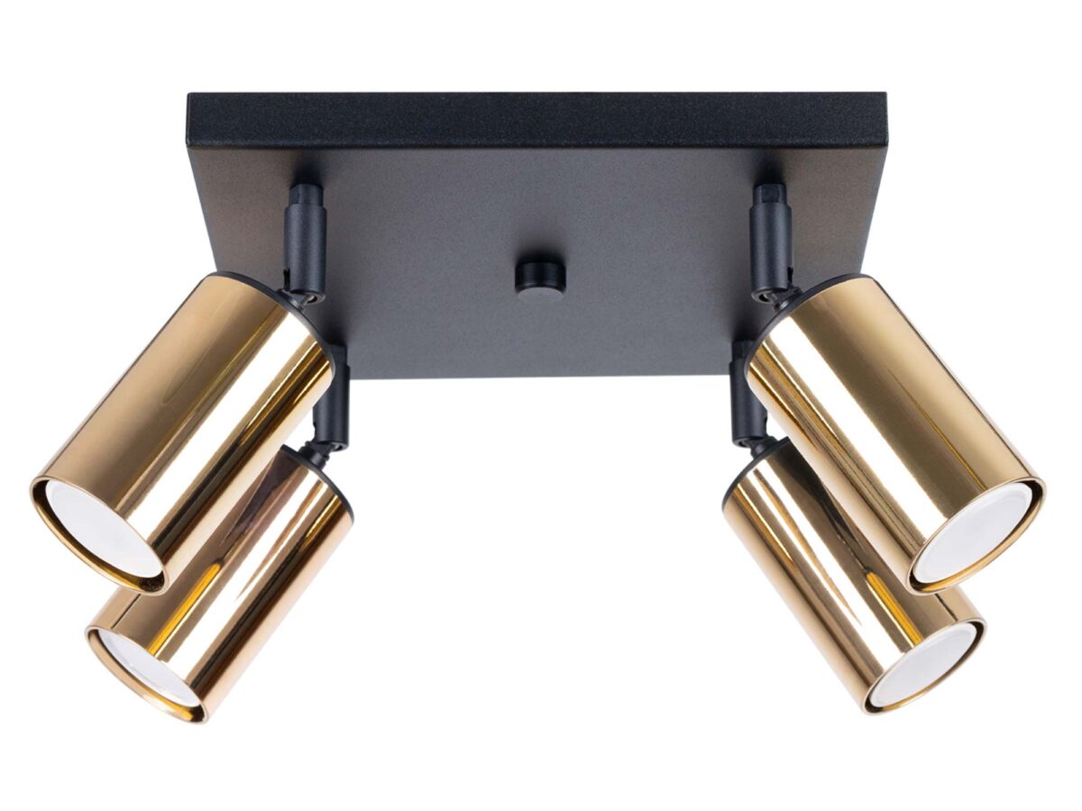 Plafon WIMEX 4 czarny/złoty nowoczesny