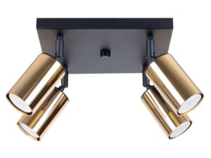 Plafon WIMEX 4 czarny/złoty nowoczesny