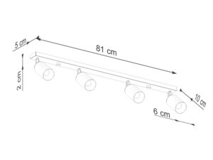 miniaturka Plafon WIMEX 4L czarny/złoty designerski