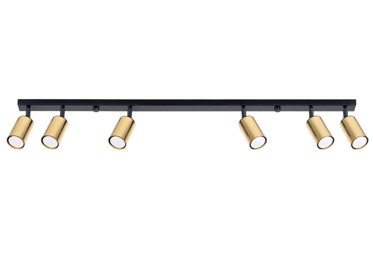 Plafon WIMEX 6L czarny/złoty elegancki