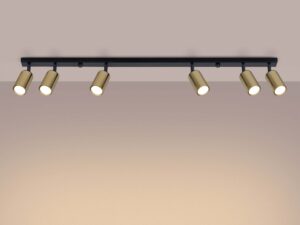 miniaturka Plafon WIMEX 6L czarny/złoty elegancki