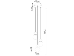 miniaturka Lampa wisząca PEKTO 3P biała i drewniana skandynawska
