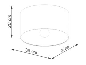 miniaturka Plafon TELOS biały i ciemny brąz drewniany