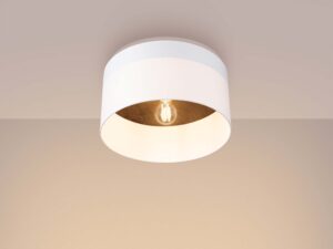 miniaturka Plafon TELOS biały i ciemny brąz drewniany