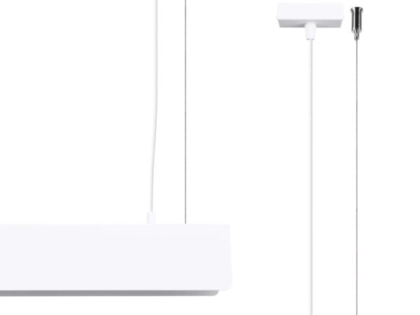 Biała lampa wisząca LED z regulowaną linką montażową