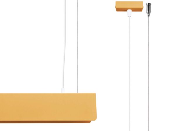 Lampa wisząca liniowa musztardowa z regulacją wysokości