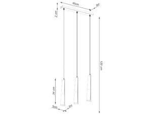 miniaturka Lampa wisząca PRISMA 3L biała elegancka