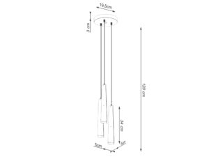 miniaturka Lampa wisząca PRISMA 3P czarna designerska