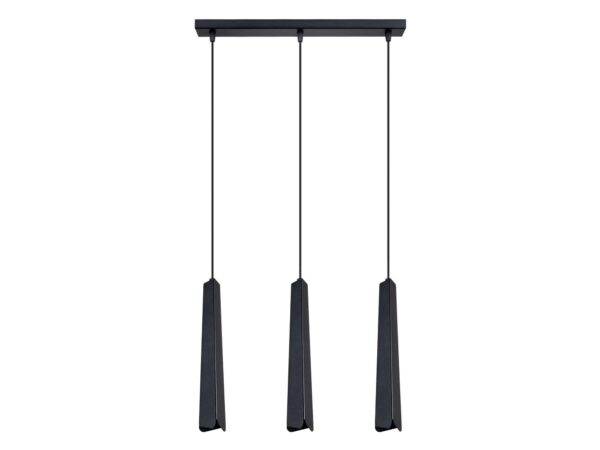 Trzypunktowa lampa czarna na listwie pełna sylwetka