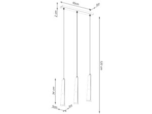 miniaturka Lampa wisząca PRISMA 3L czarna nowoczesna
