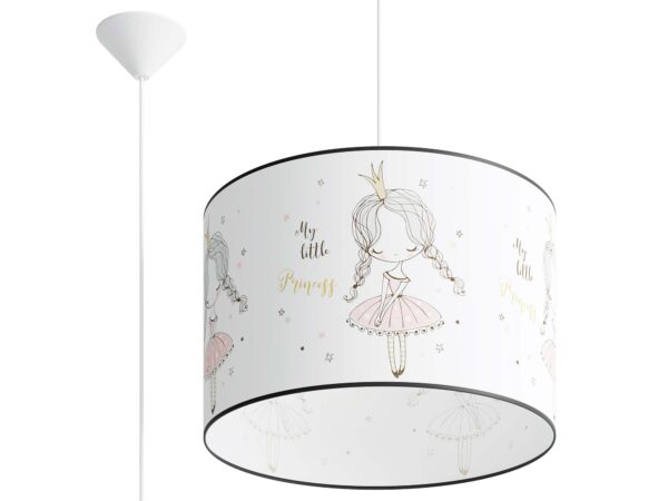 Lampa wisząca dziecięca z księżniczką duża pełna sylwetka