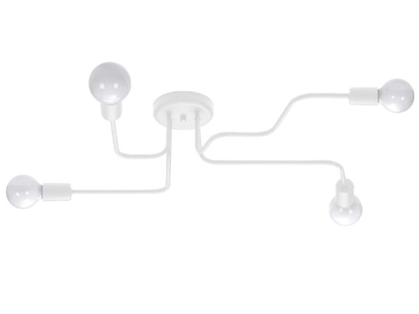 Lampa sufitowa biała czteropunktowa z ramionami pełna sylwetka