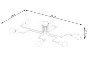 miniaturka Żyrandol VECTIS 6 czarny designerski