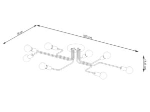 miniaturka Żyrandol VECTIS 8 czarny nowoczesny