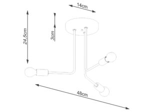 miniaturka Żyrandol NORVIA 3 czarny elegancki